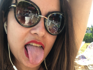 Black and red bikini