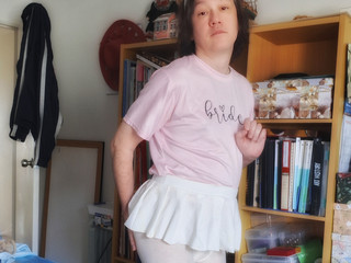 in white tights