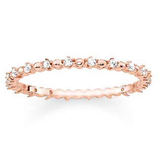 THOMAS SABO RING DOTS WITH WHITE STONES